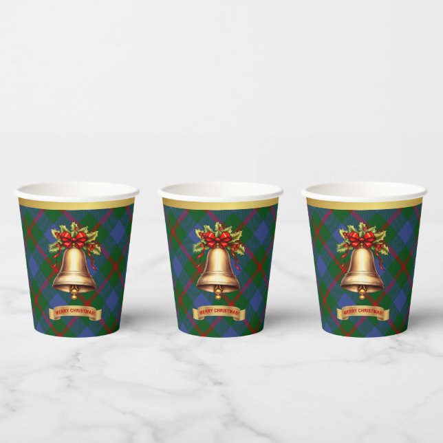 Agnew Personalised Tartan Christmas Paper Cups (Multi)