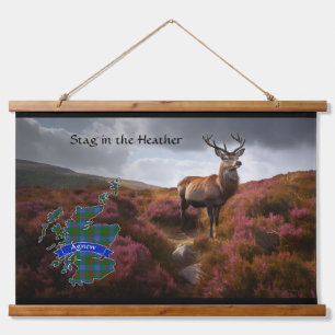 Agnew Stag in the Heather Personalized Hanging Tapestry