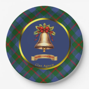 Agnew Tartan Personalised Christmas Paper Plate