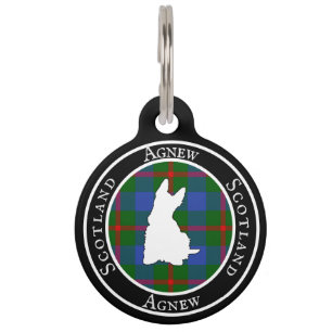 Agnew Tartan & Scottie Dog Personalized  Pet Tag