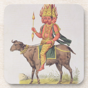 Agni, God of Fire, engraved by Charles Etienne Pie Coaster