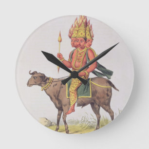 Agni, God of Fire, engraved by Charles Etienne Pie Round Clock