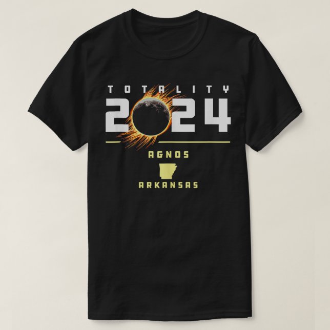 Agnos Arkansas 2024 Total Solar Eclipse  T-Shirt (Design Front)