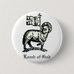 Agnus Dei The Paschal Lamb of God Fine Art  6 Cm Round Badge
