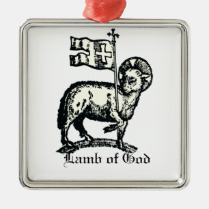 Agnus Dei The Paschal Lamb of God Fine Art Metal Tree Decoration