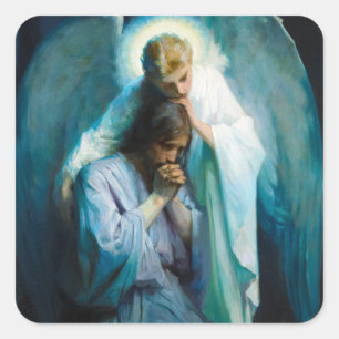 Agony in the Garden, 1898 by Frans Schwartz Square Sticker