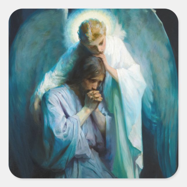 Agony in the Garden, 1898 by Frans Schwartz Square Sticker (Front)