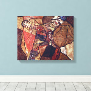 Agony, The Death Struggle by Egon Schiele Canvas Print