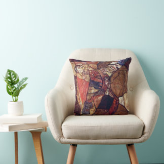 Agony, The Death Struggle by Egon Schiele Cushion