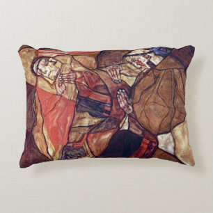 Agony, The Death Struggle by Egon Schiele Decorative Cushion