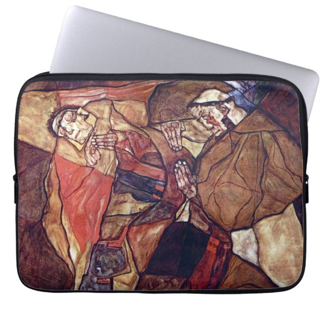 Agony, The Death Struggle by Egon Schiele Laptop Sleeve (Front)