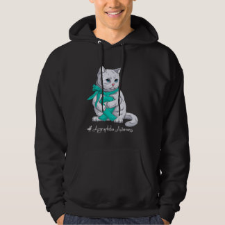 Agoraphobia Awareness Month Teal Ribbon Cat Hoodie