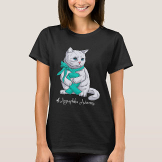 Agoraphobia Awareness Month Teal Ribbon Cat T-Shirt