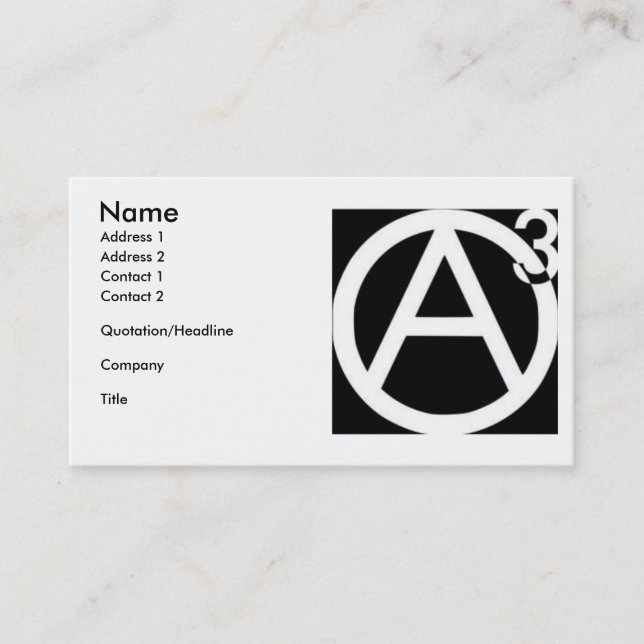 Agorist business cards (Front)
