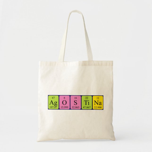 Agostina periodic table name tote bag (Front)