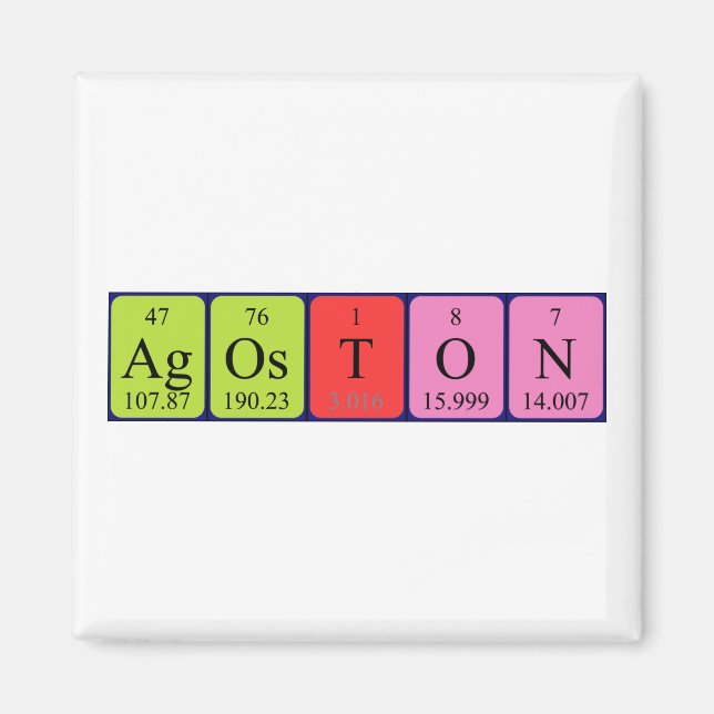 Ágoston periodic table name magnet (Front)
