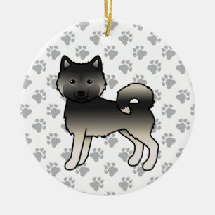 Agouti Alaskan Malamute Cute Cartoon Dog Ceramic Tree Decoration