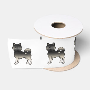 Agouti Alaskan Malamute Cute Cartoon Dog Satin Ribbon