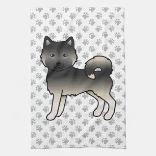 Agouti Alaskan Malamute Cute Cartoon Dog Tea Towel