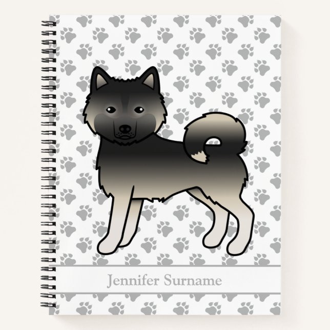 Agouti Alaskan Malamute Dog & Custom Text Notebook (Front)