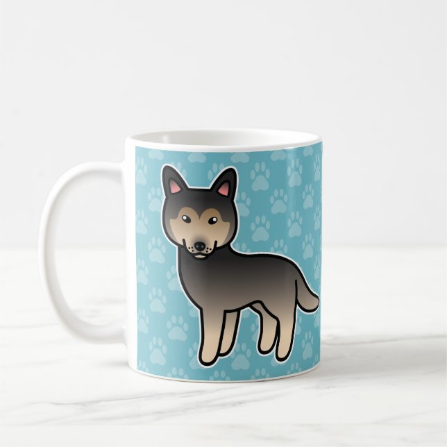 Agouti Cartoon Siberian Husky Coffee Mug (Left)