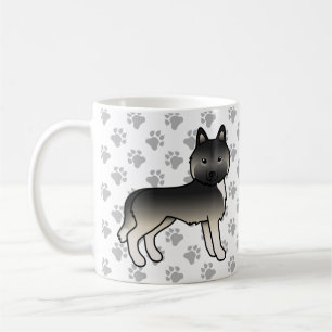 Agouti Siberian Husky Cartoon Dog & Paws Coffee Mug