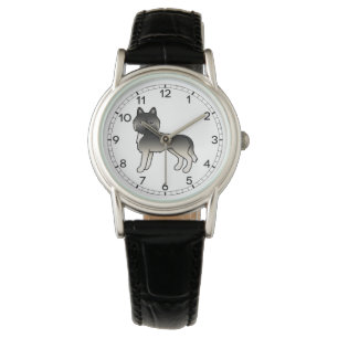 Agouti Siberian Husky Cute Cartoon Dog Watch