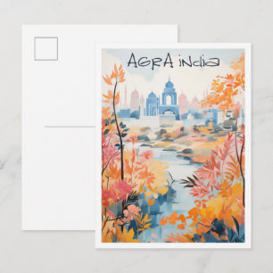 Agra India Travel City Aesthetic Postcard