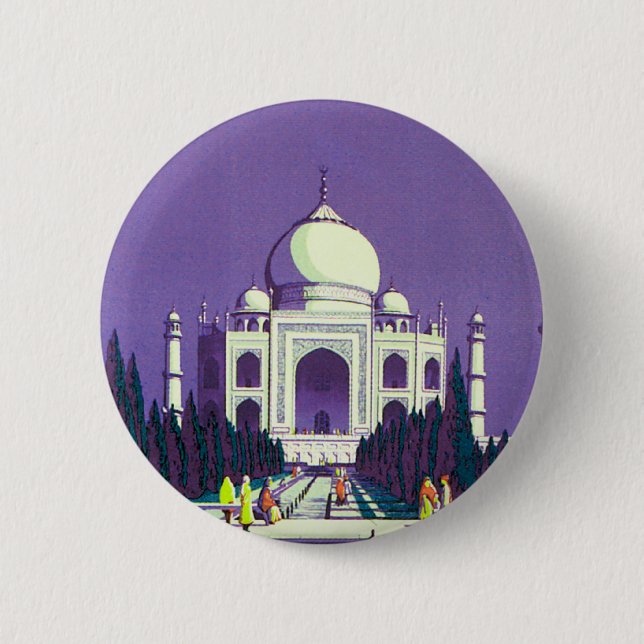 Agra ~ Taj Mahal 6 Cm Round Badge (Front)