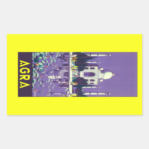 Agra ~ Taj Mahal Rectangular Sticker