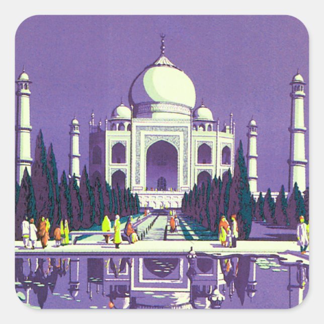 Agra ~ Taj Mahal Square Sticker (Front)
