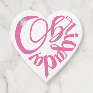 Agradecimento em forma de coração (feminina) favour tags