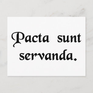 Agreements are to be kept. postcard