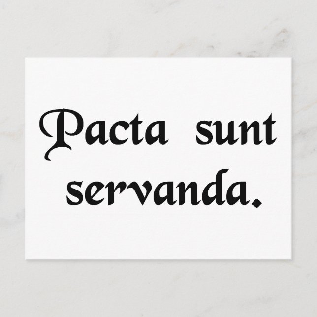 Agreements are to be kept. postcard (Front)
