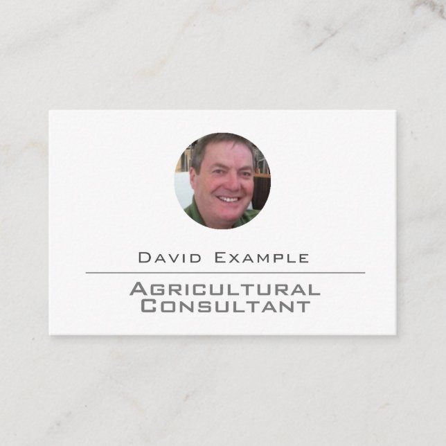 Agricultural Consultant with Photo of Holder Business Card (Front)