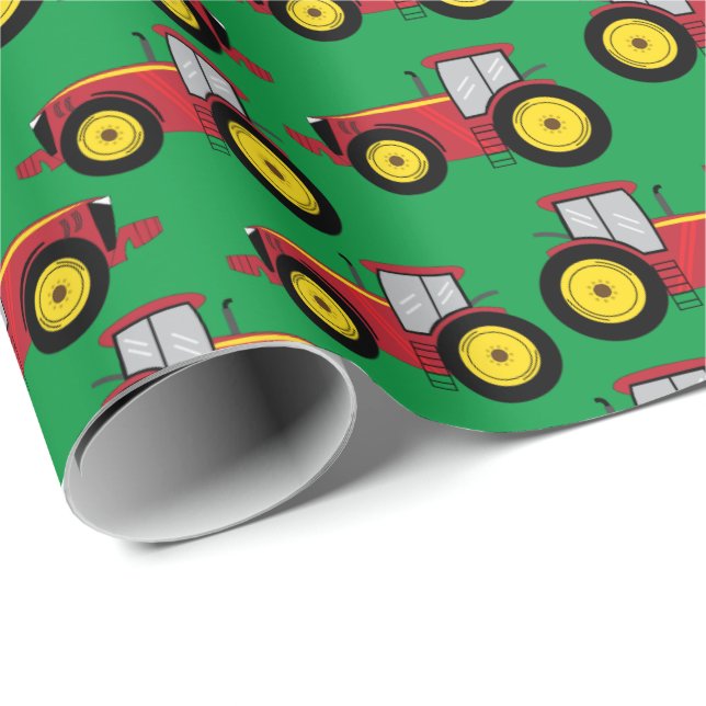 Agricultural Farm Worker Countryside Tractors Wrapping Paper (Roll Corner)