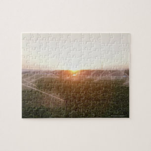 Agricultural irrigation system watering jigsaw puzzle