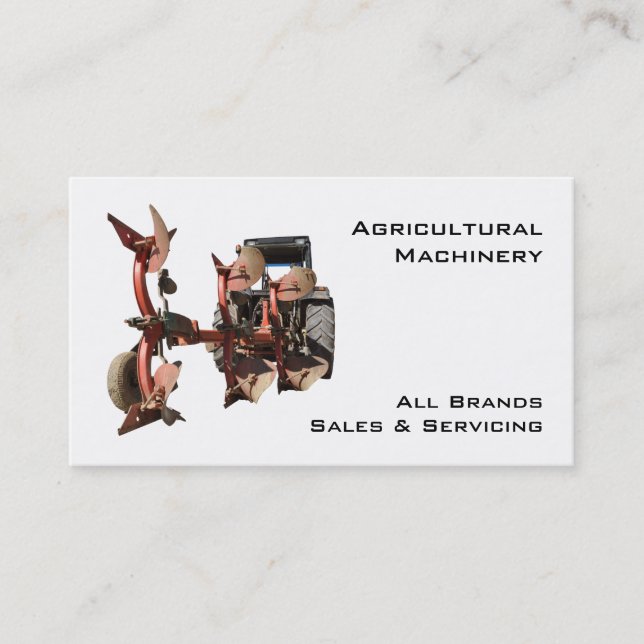 Agricultural machinery tractor and plough business card (Front)