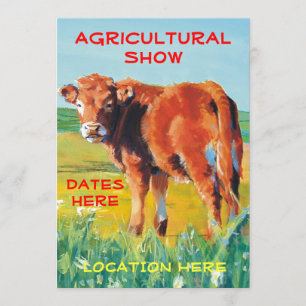 Agricultural Show Invitations cute calf
