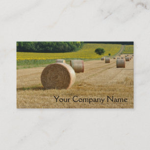 Agricultural straw bales in a field business card
