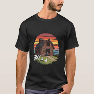 Agricultural Teacher Retro Sunset Farm School Anim T-Shirt