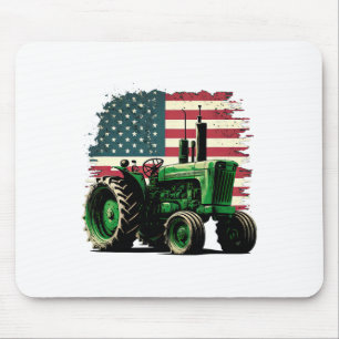 Agriculture Farm Tractor Usa Flag Tractor American Mouse Mat