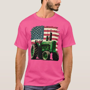 Agriculture Farm Tractor Usa Flag Tractor American T-Shirt