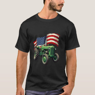 agriculture farm tractor usa flag tractor american T-Shirt