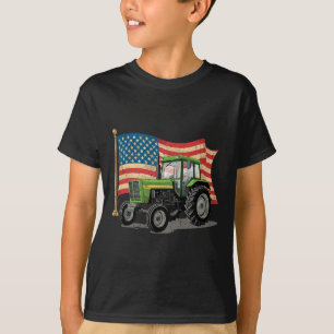 Agriculture Farm Tractor Usa Flag Tractor American T-Shirt