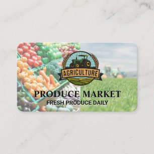 Agriculture Grower   Farm Land Tractor   Produce Business Card