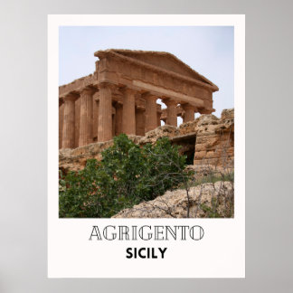 Agrigento Sicily Italy Travel Poster