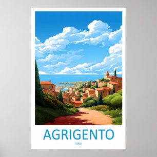 Agrigento Travel Poster Vintage Ski National Park