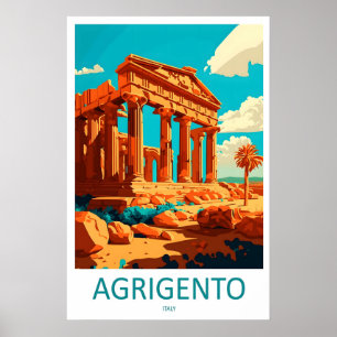Agrigento Vintage Travel Poster Ski National Park