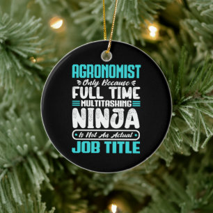 Agronomist Job Title Profession Funny Agronomy Ceramic Tree Decoration